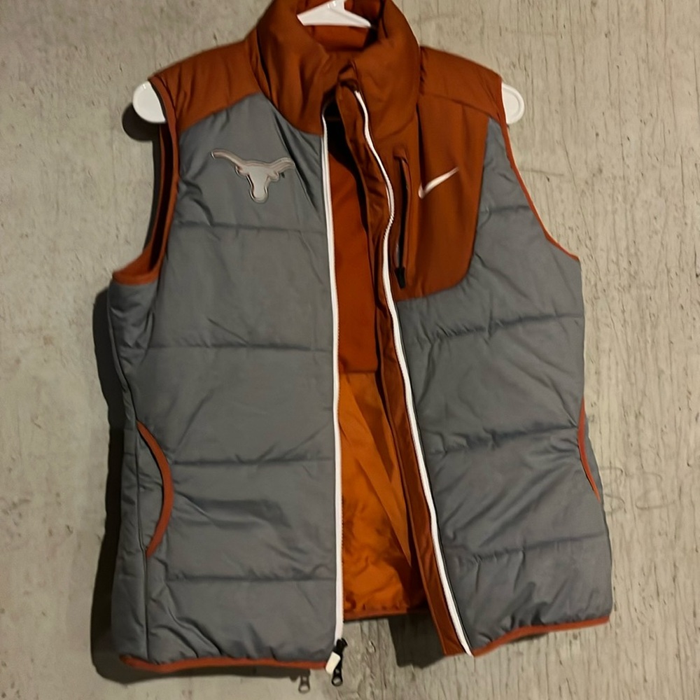 Nike Women’s burnt orange and gray Texas Longhorns vest . Size Medium